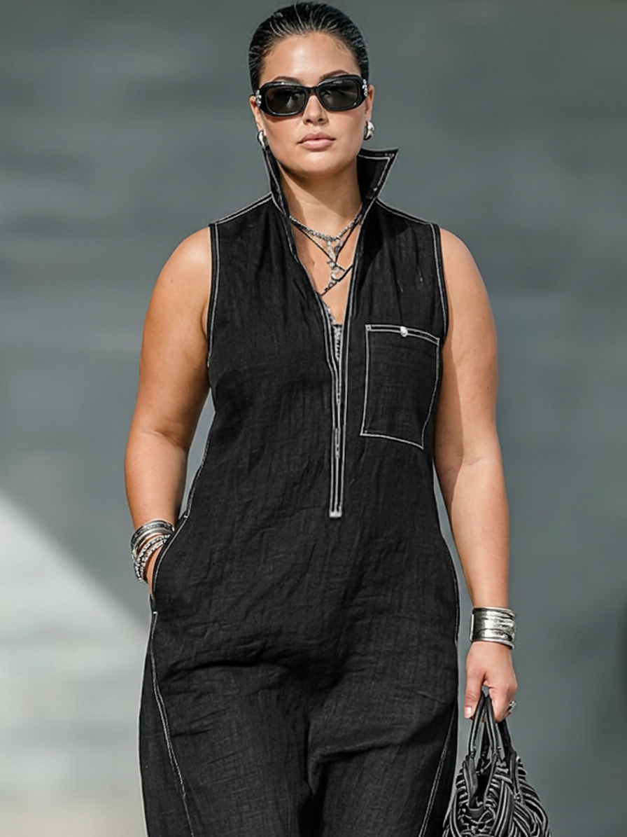 Michelle | Mock Neck Jumpsuit