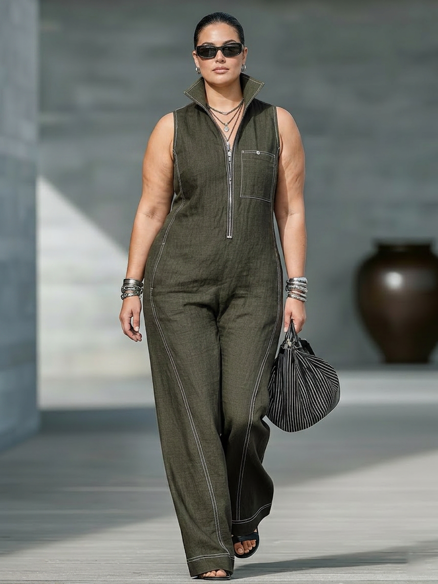 Michelle | Mock Neck Jumpsuit