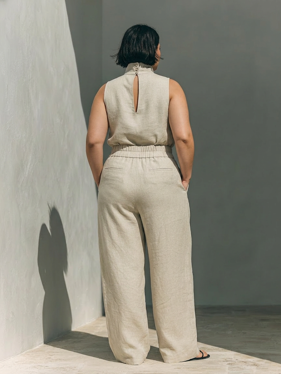Margaret | Linen Sleeveless Two-Piece Set