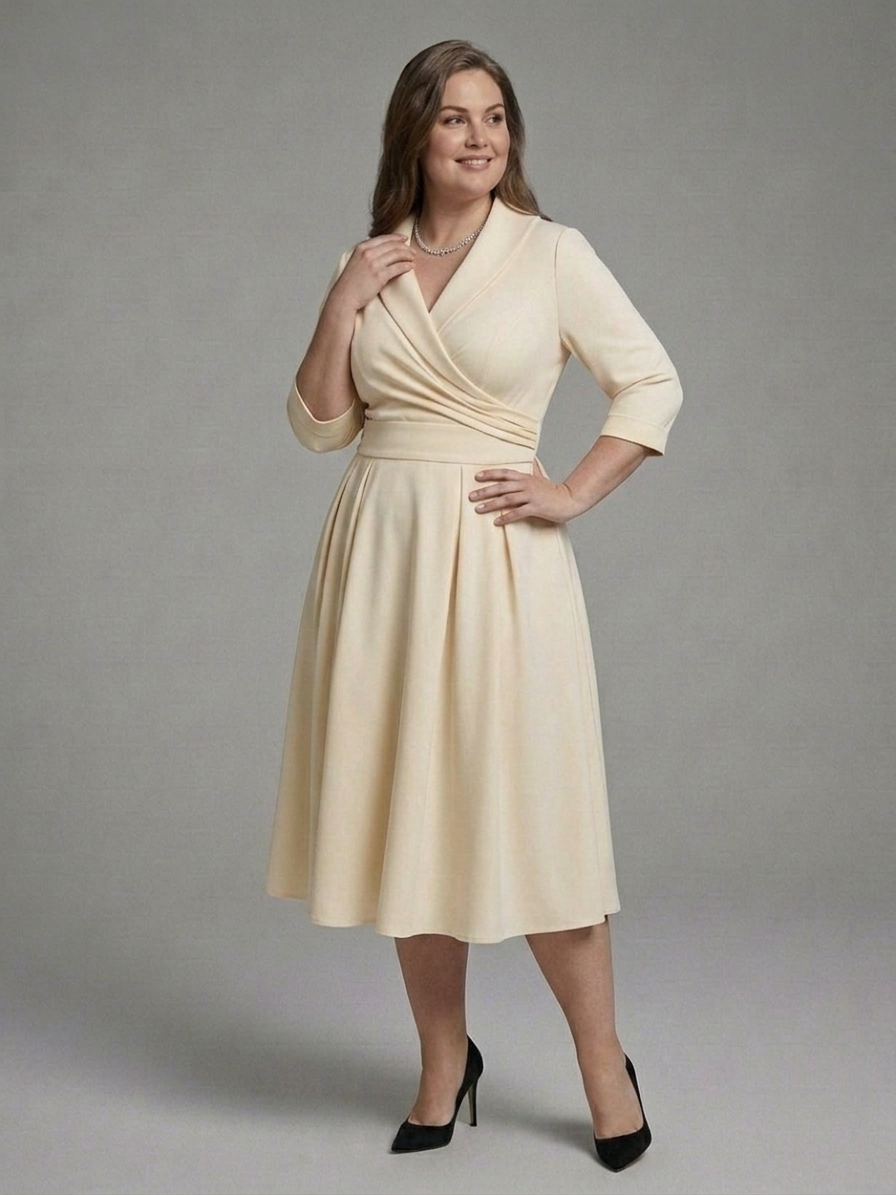 Ainsley | Satin Collared Midi Dress