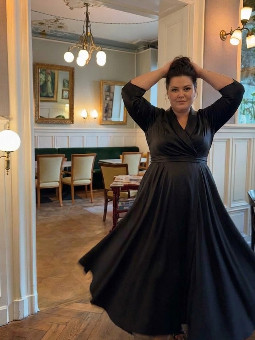 Ainsley | Satin Collared Midi Dress