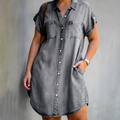 Penny | Denim Collared Shirt Dress