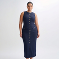 Dana | Knit Round Neck Midi Dress