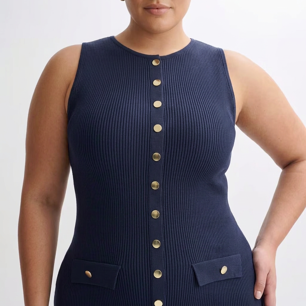 Dana | Knit Round Neck Midi Dress