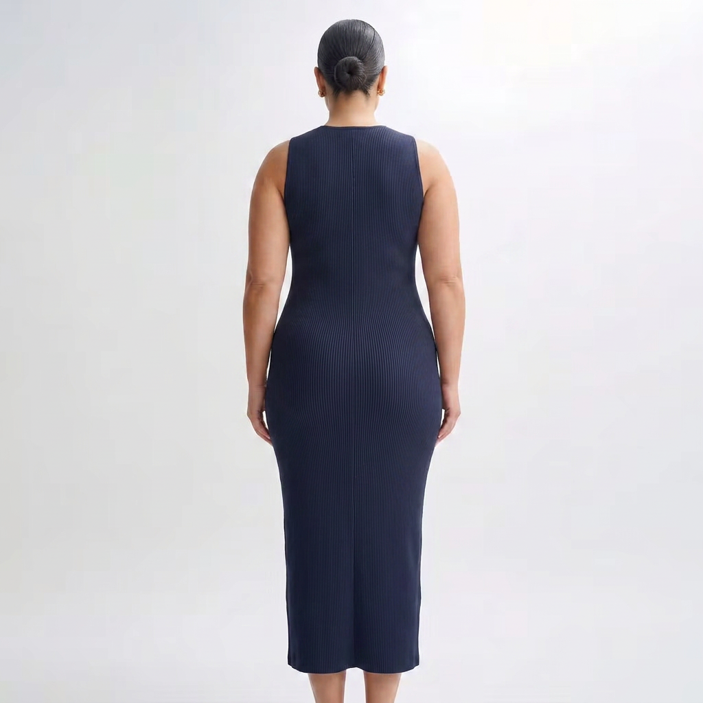 Dana | Knit Round Neck Midi Dress