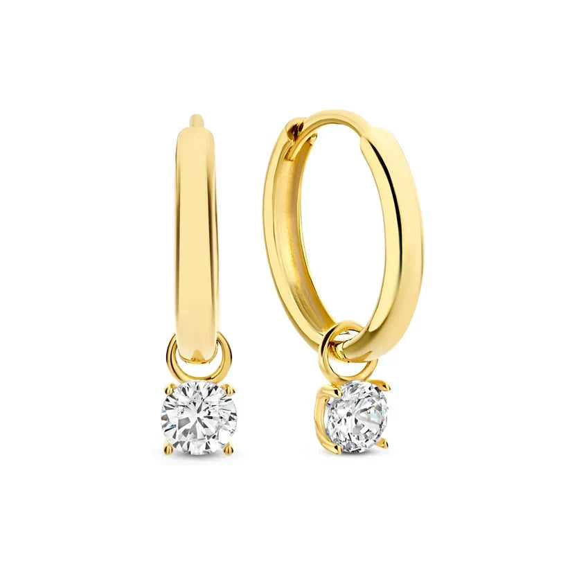 Lena | Huggie Hoop Cubic Zirconia Earring Set for Women