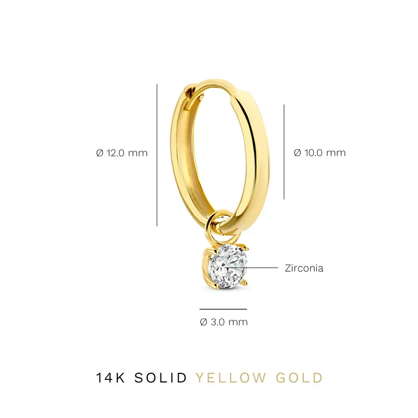 Lena | Huggie Hoop Cubic Zirconia Earring Set for Women
