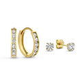 Kara | Huggie Hoop Cubic Zirconia Earring Set for Women