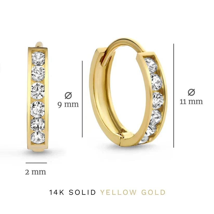 Kara | Huggie Hoop Cubic Zirconia Earring Set for Women