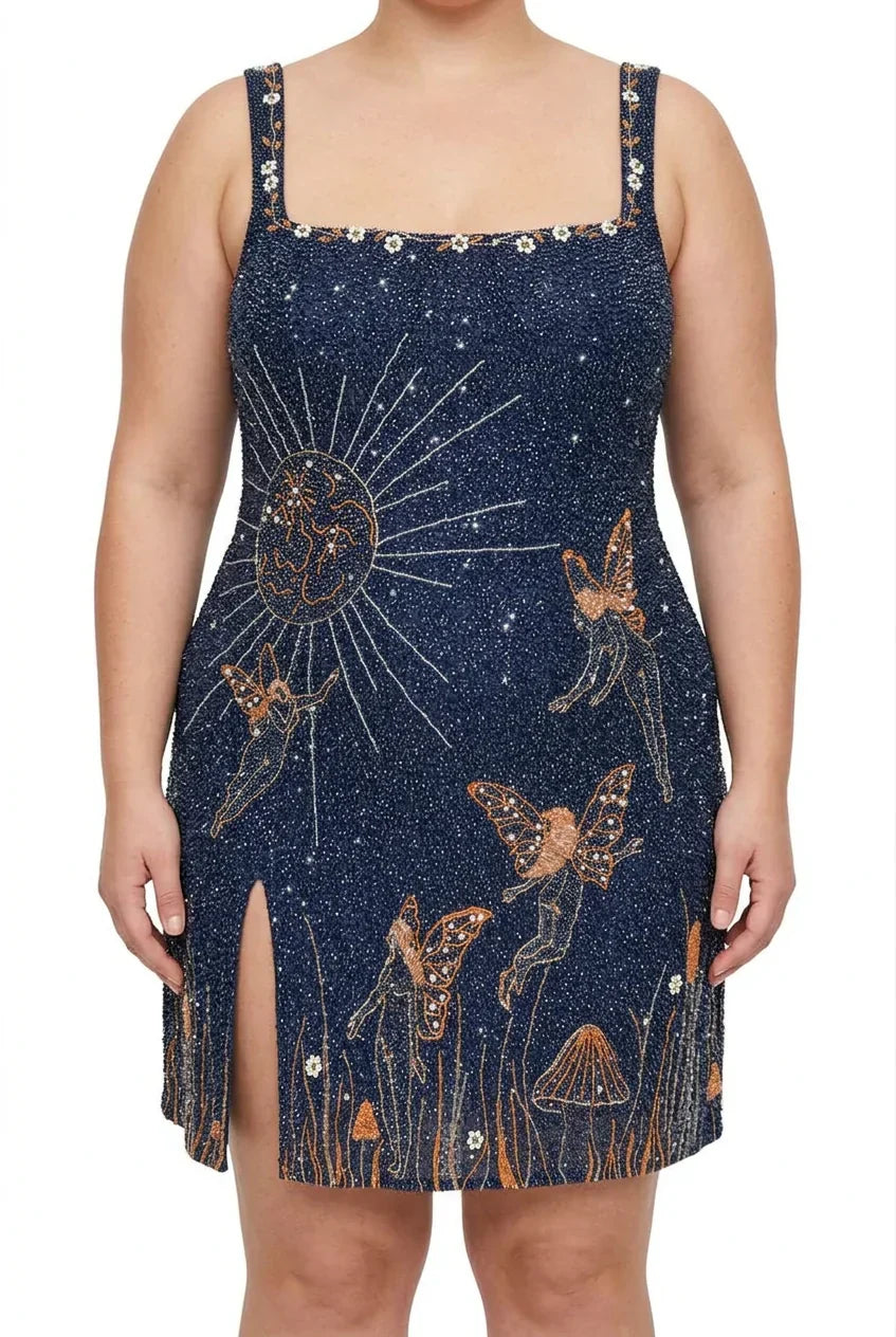 Carla | Sequin Square Neck Mini Dress