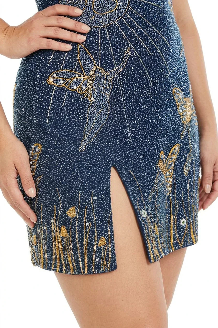 Carla | Sequin Square Neck Mini Dress