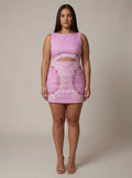 Blake | Damask Boat Neck Mini Dress