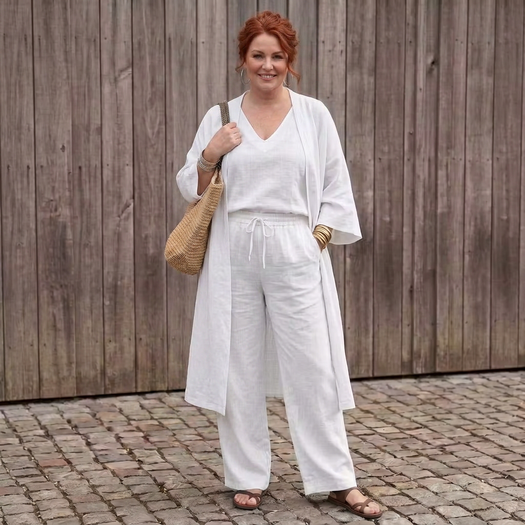 Annie | Linen V-Neck Two-Piece Set
