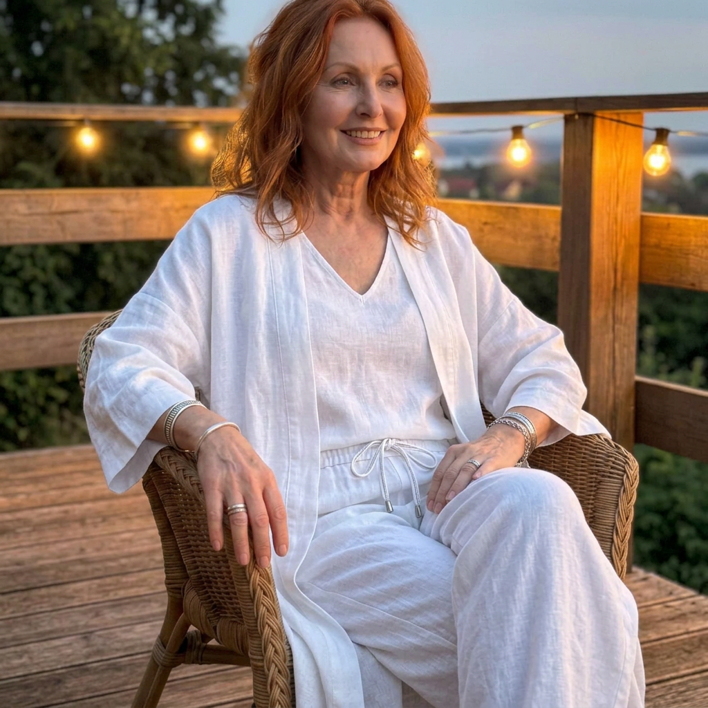 Annie | Linen V-Neck Two-Piece Set
