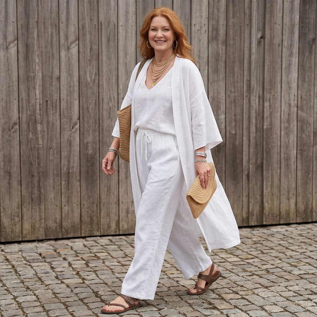 Annie | Linen V-Neck Two-Piece Set