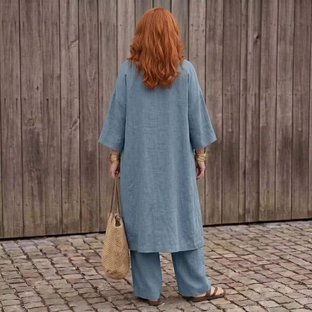 Annie | Linen V-Neck Two-Piece Set