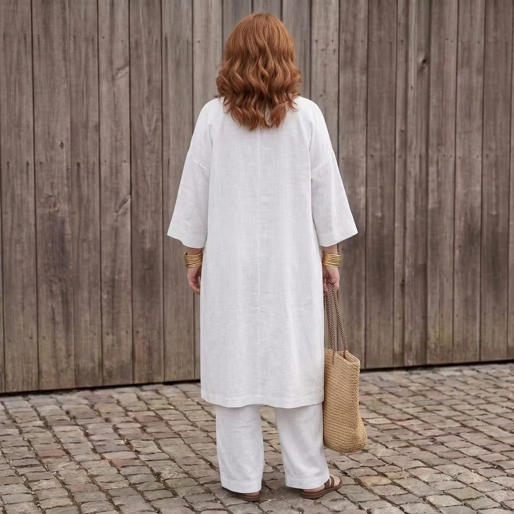Annie | Linen V-Neck Two-Piece Set