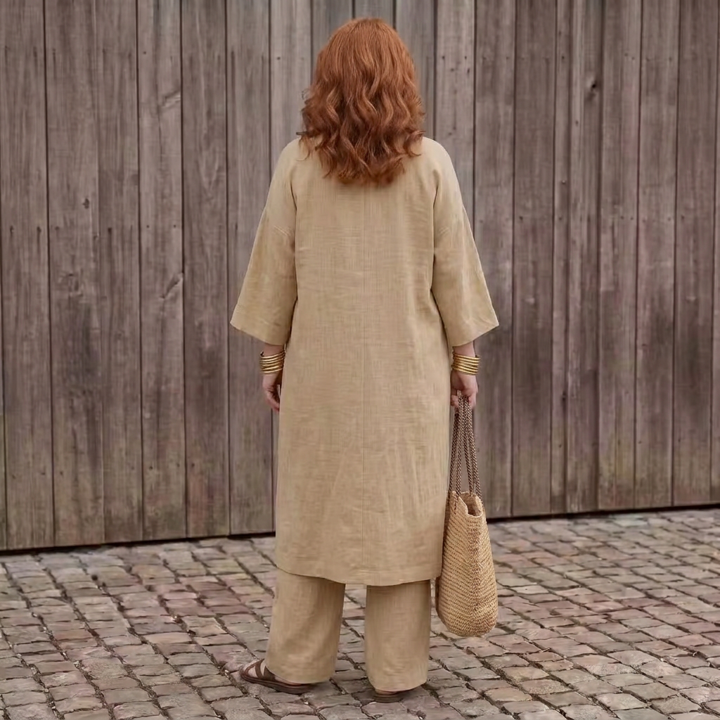 Annie | Linen V-Neck Two-Piece Set