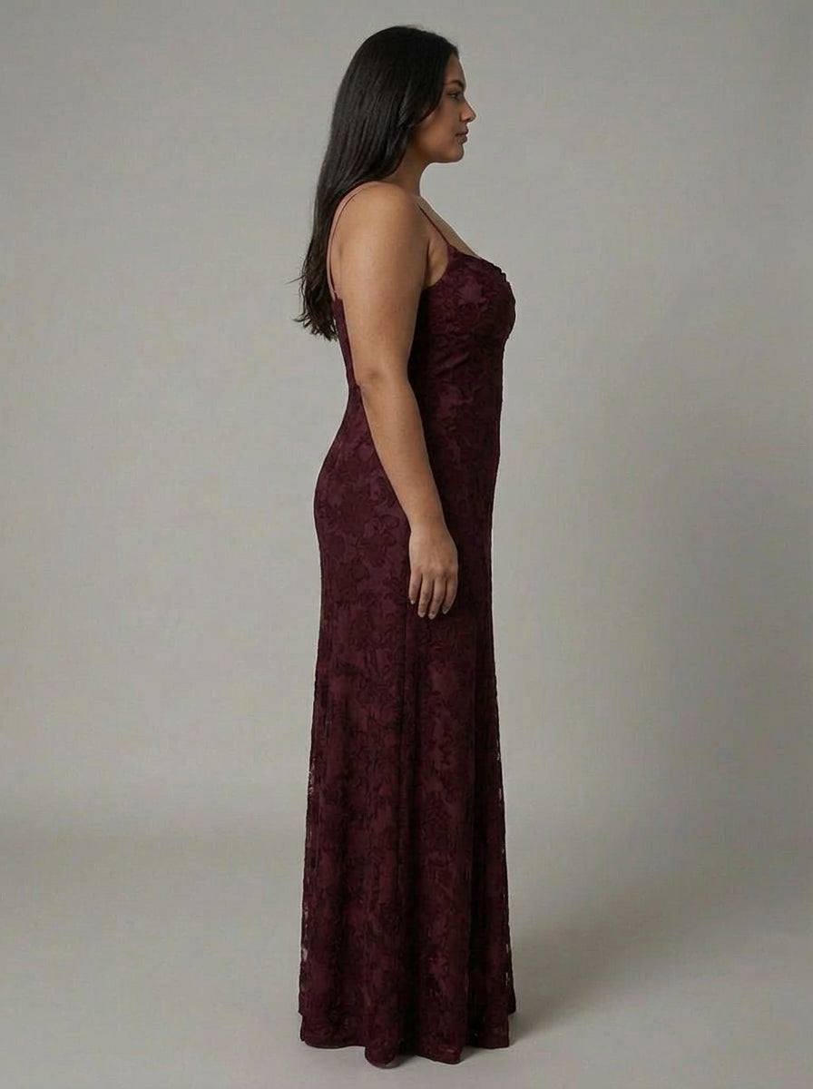 Fallon | Lace Floral Cowl Neck Maxi Dress