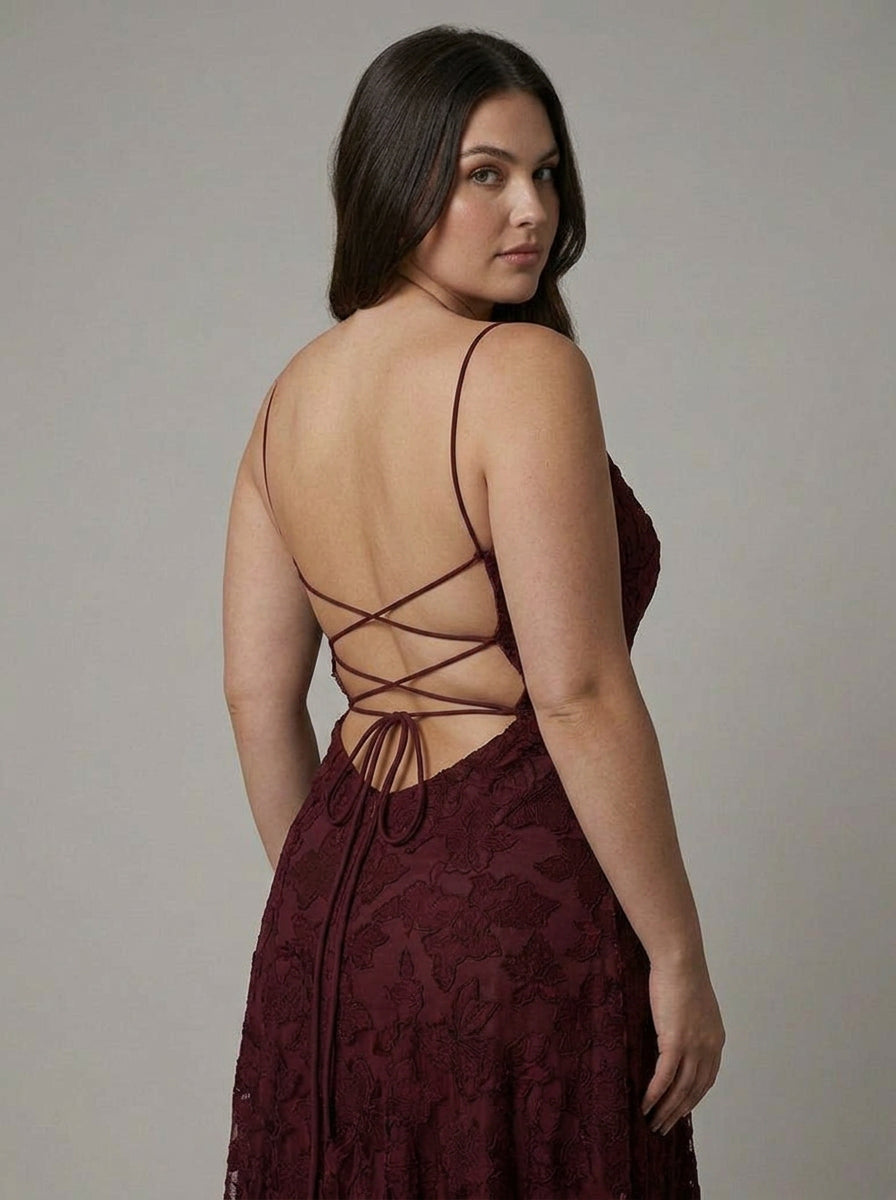 Fallon | Lace Floral Cowl Neck Maxi Dress