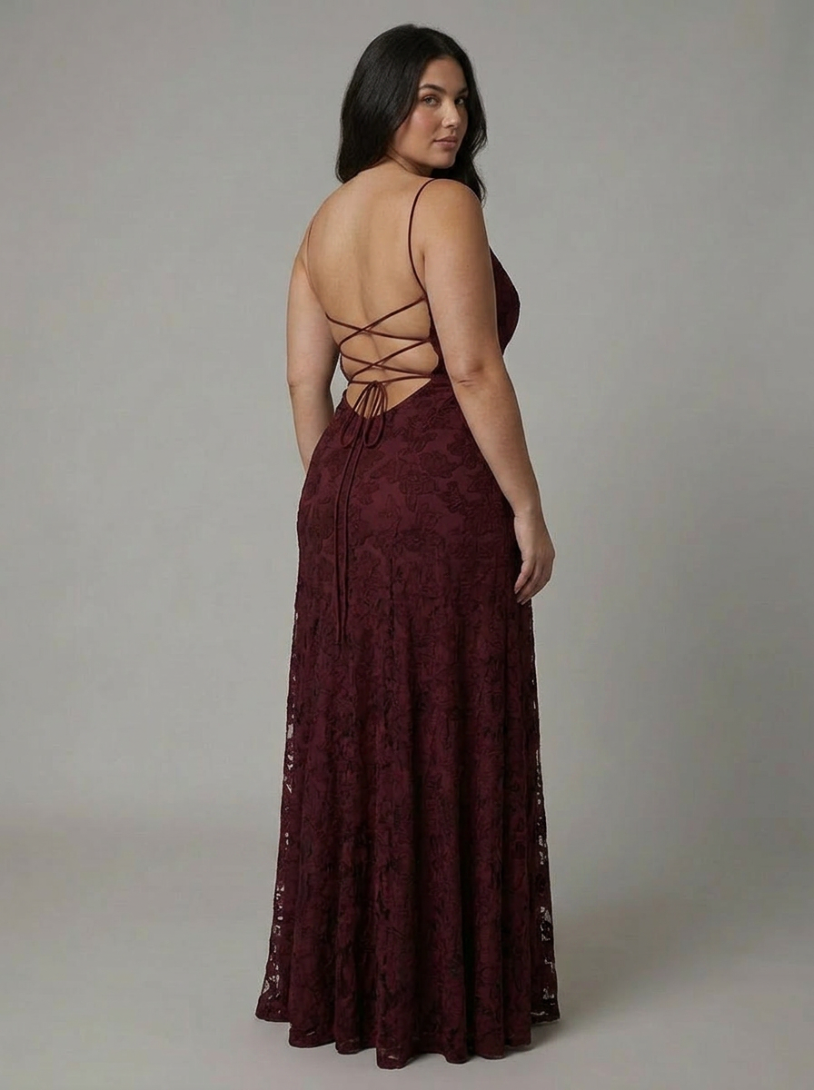 Fallon | Lace Floral Cowl Neck Maxi Dress