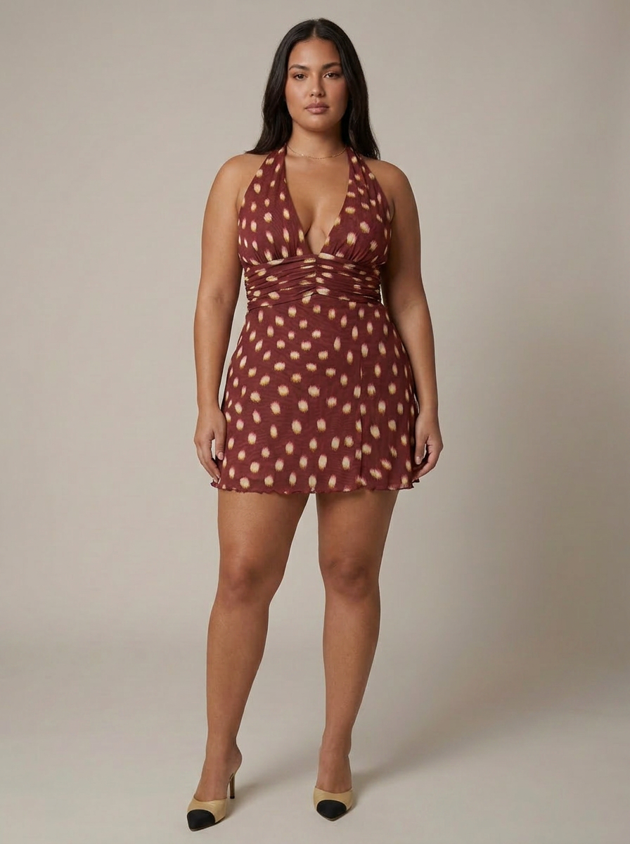 Nichole | Polka Dot Halter Mini Dress