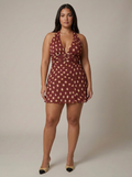 Nichole | Polka Dot Halter Mini Dress