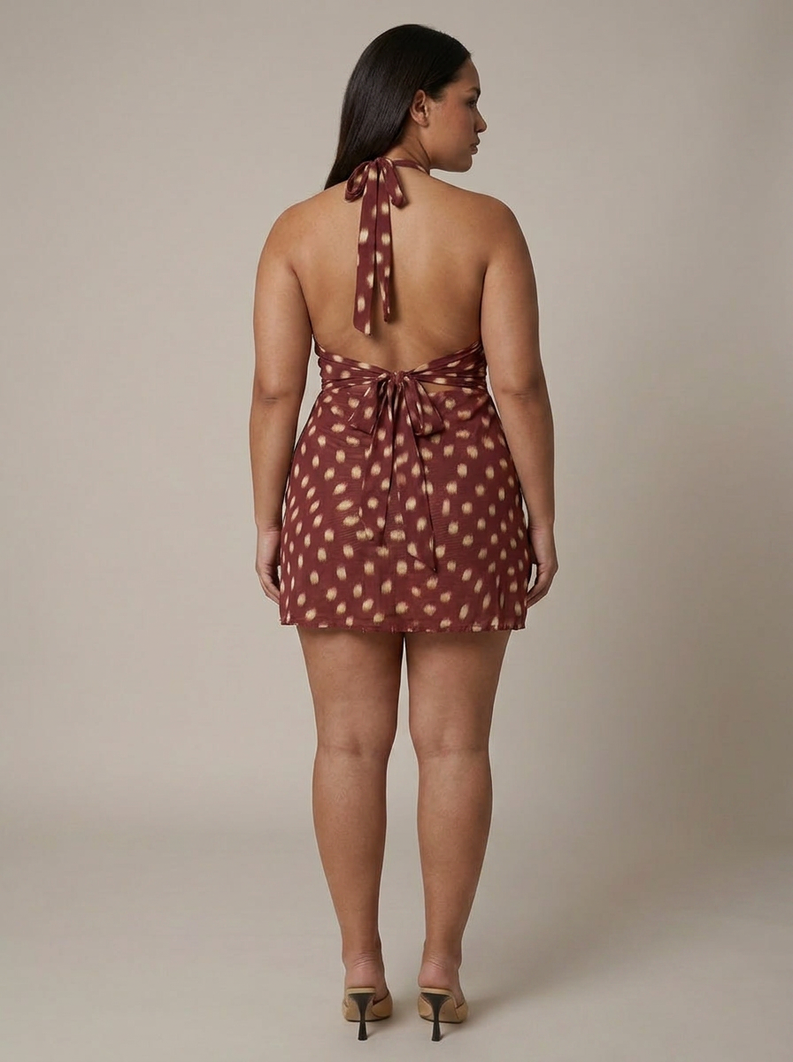 Nichole | Polka Dot Halter Mini Dress