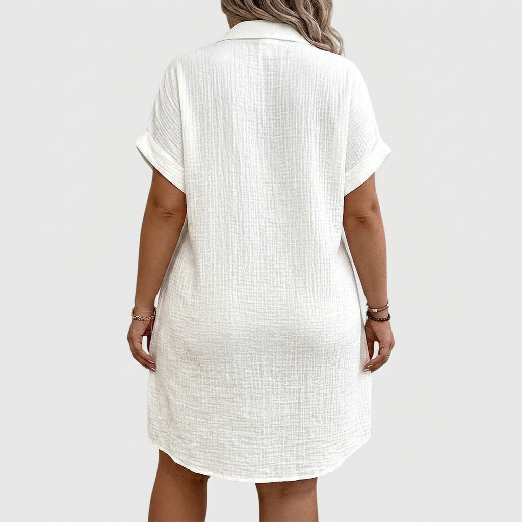 Kristen | Linen Collared Shirt Dress