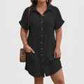Kristen | Linen Collared Shirt Dress