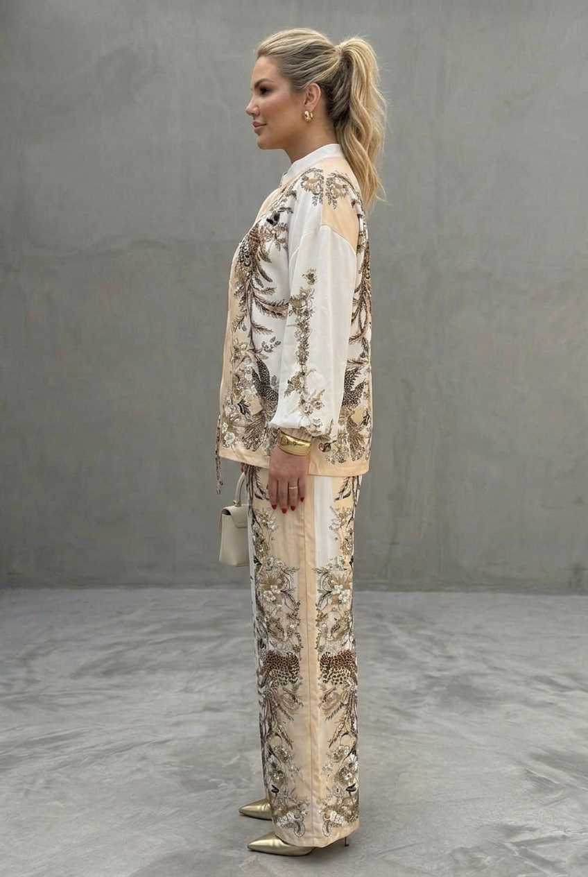 Callie | Border Print Two-Piece Set