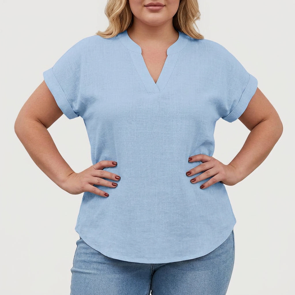 Peggy | Linen Short Sleeve Blouse