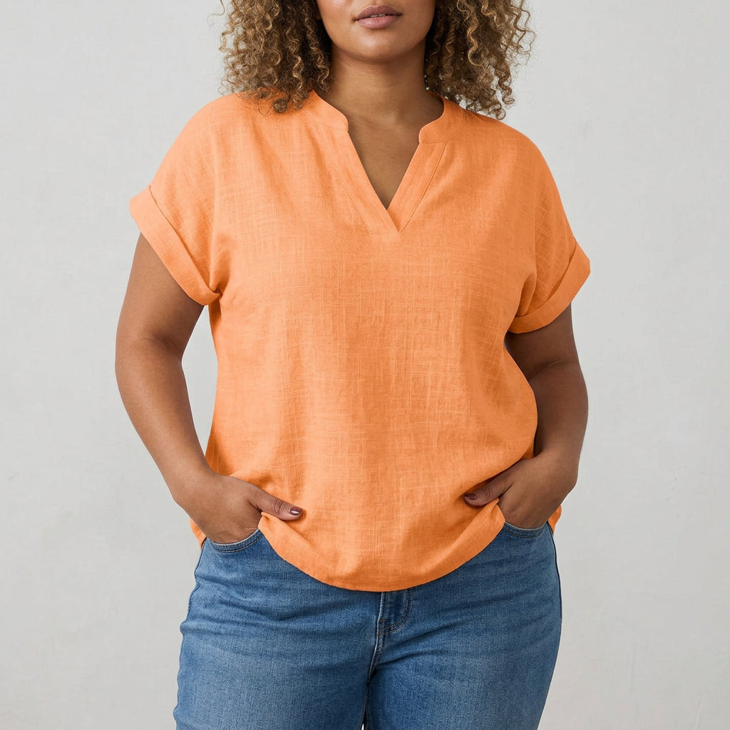 Peggy | Linen Short Sleeve Blouse