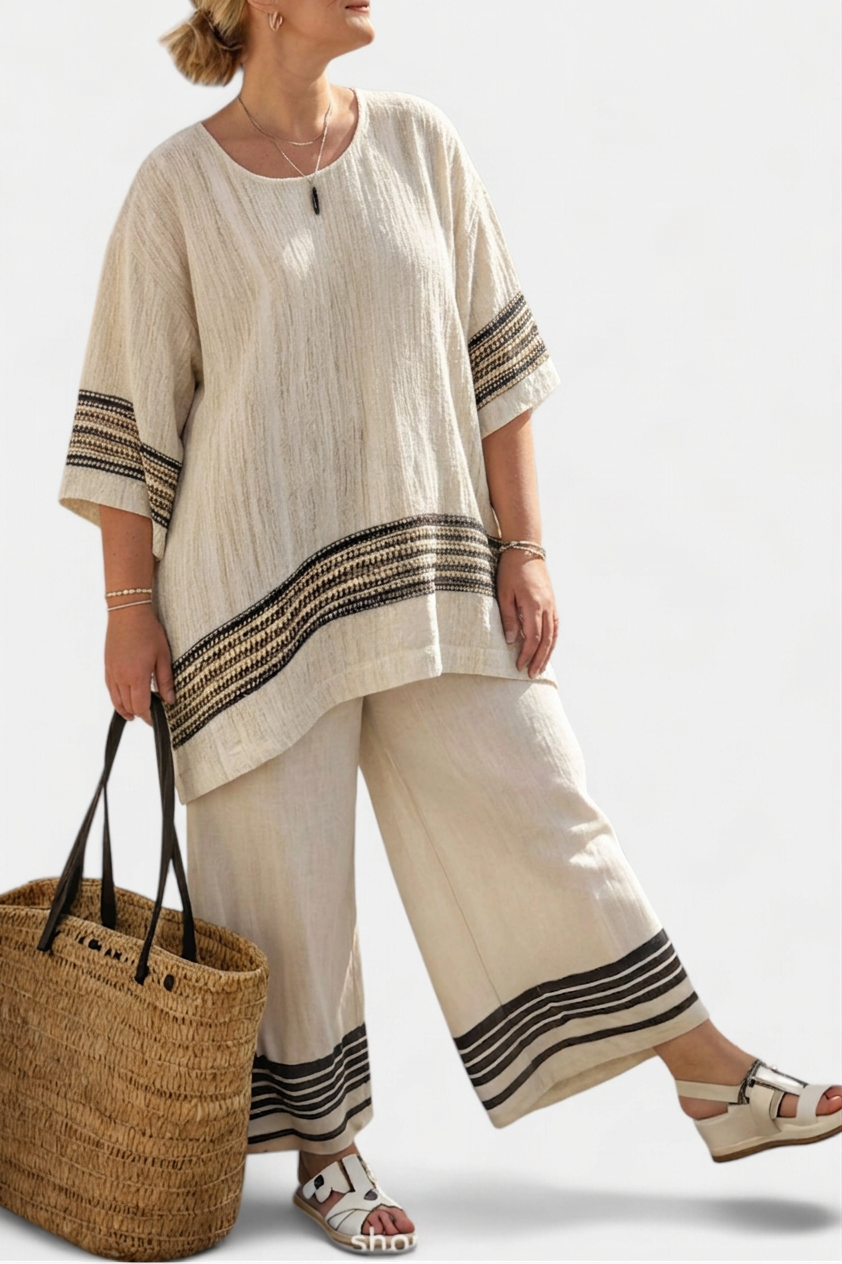 Cora | Linen Striped Two-Piece Set