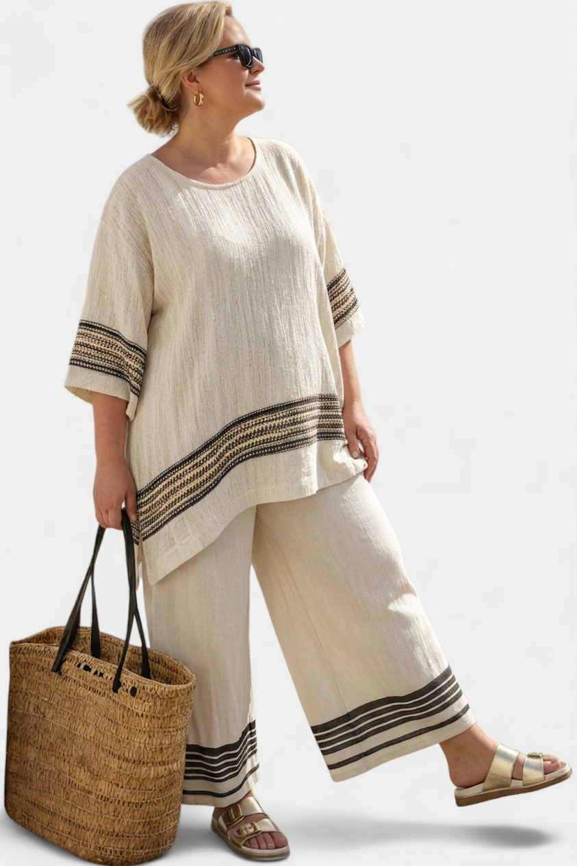 Cora | Linen Striped Two-Piece Set
