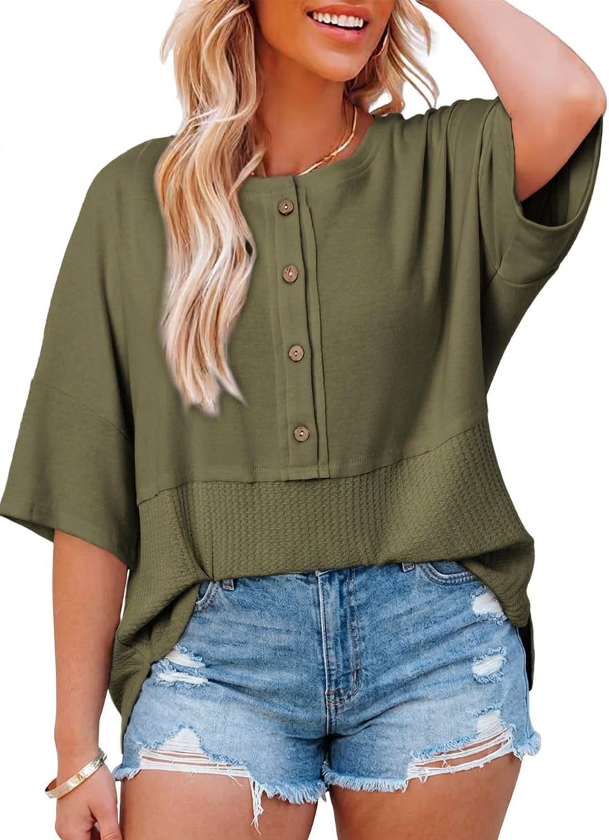 Ainsley | Geometric Round Neck Knit Top