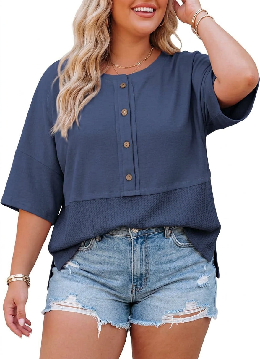 Ainsley | Geometric Round Neck Knit Top
