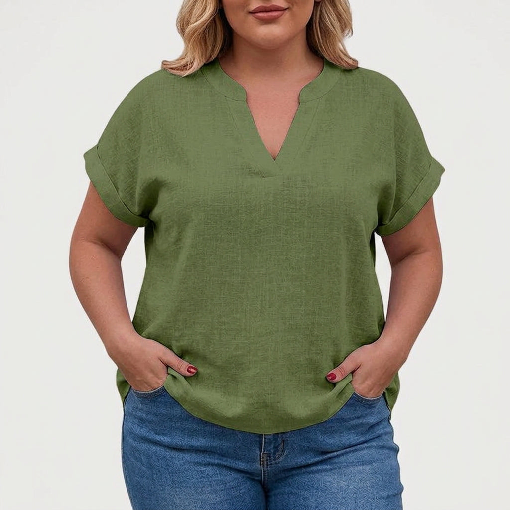 Peggy | Linen Short Sleeve Blouse