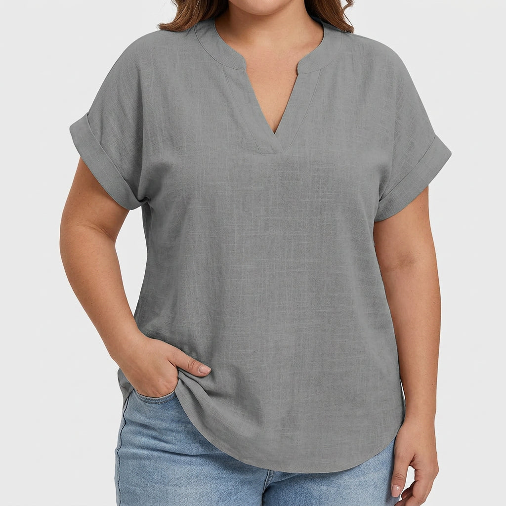 Peggy | Linen Short Sleeve Blouse
