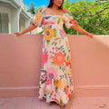 Annie | Floral Square Neck Maxi Dress