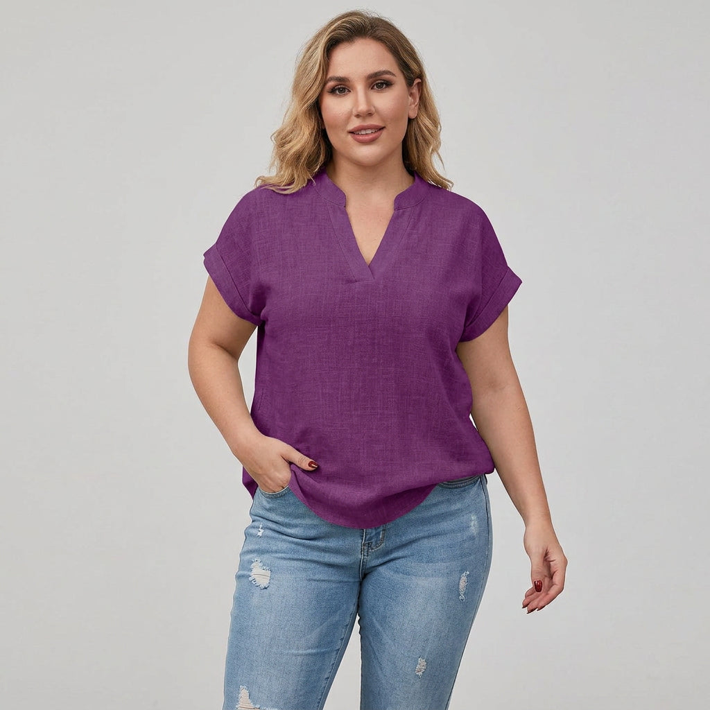 Peggy | Linen Short Sleeve Blouse
