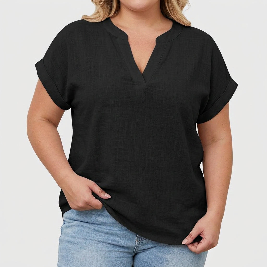 Peggy | Linen Short Sleeve Blouse