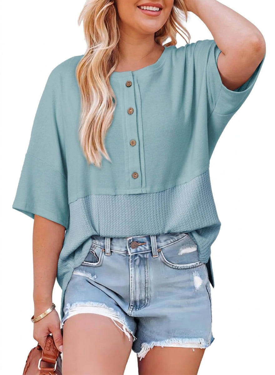 Ainsley | Geometric Round Neck Knit Top