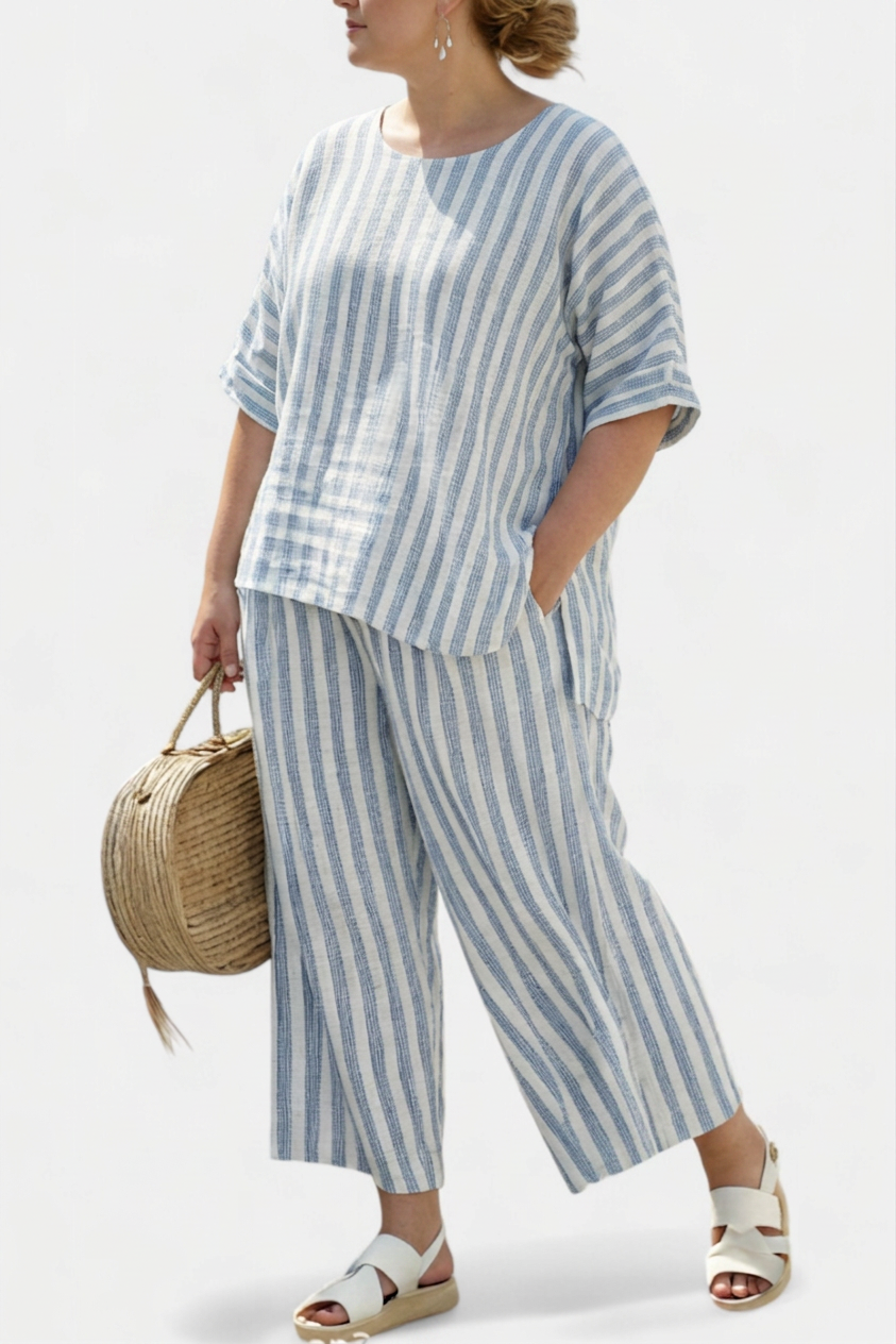 Nichole | Linen Striped Two-Piece Set