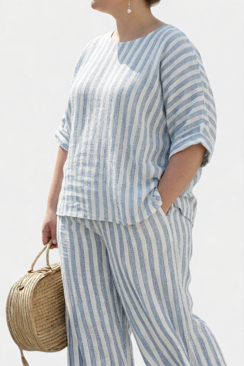 Nichole | Linen Striped Two-Piece Set