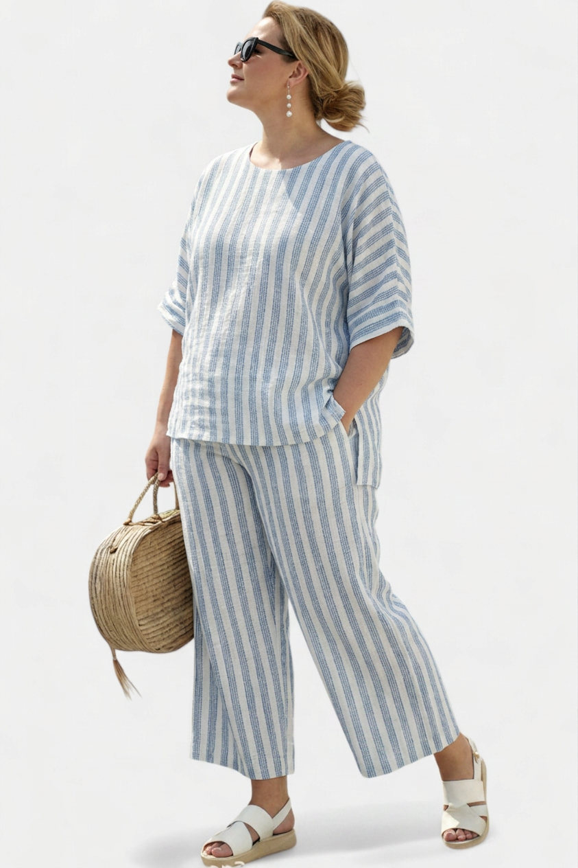 Nichole | Linen Striped Two-Piece Set