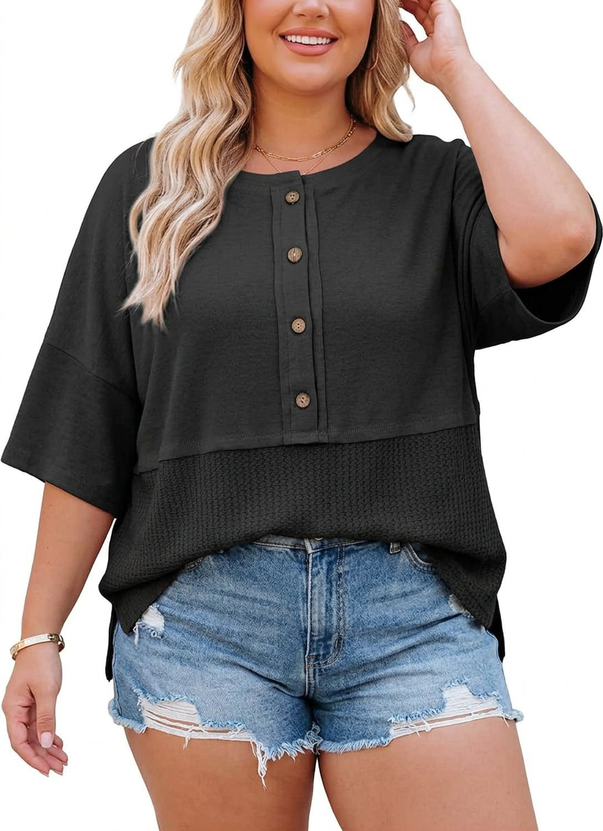 Ainsley | Geometric Round Neck Knit Top