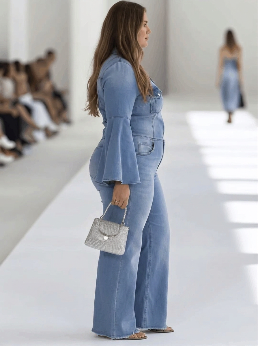 Adriana | Denim Long Sleeve Jumpsuit