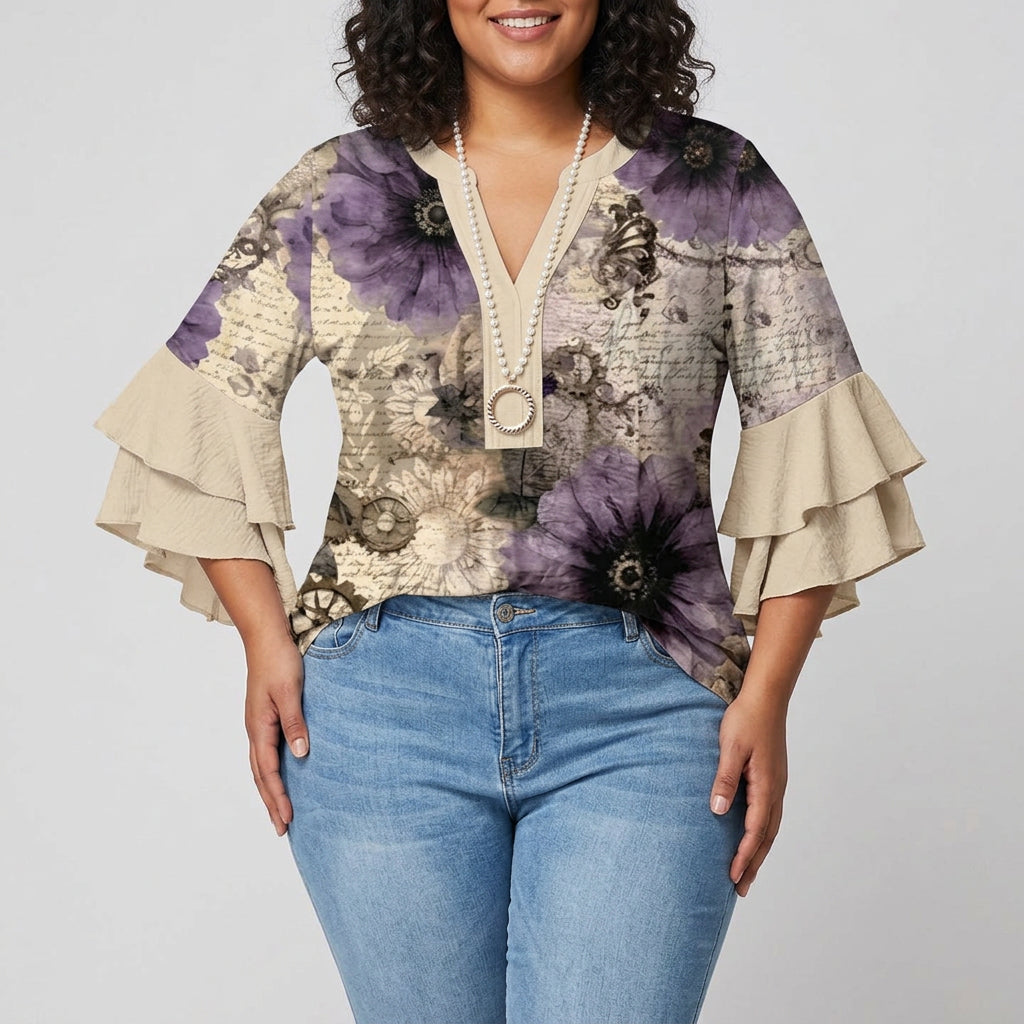 Joan | Floral V-Neck Blouse