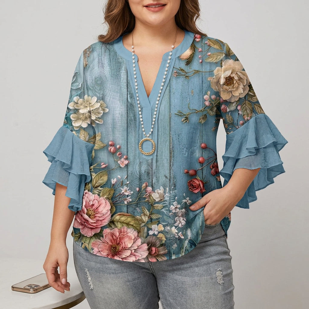 Joan | Floral V-Neck Blouse